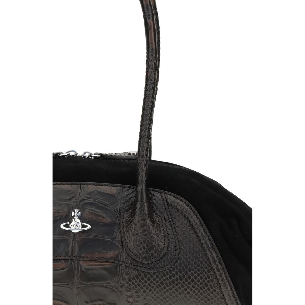 Vivienne Westwood Schwarze Kalbshaut Bos Taurus Schultertasche